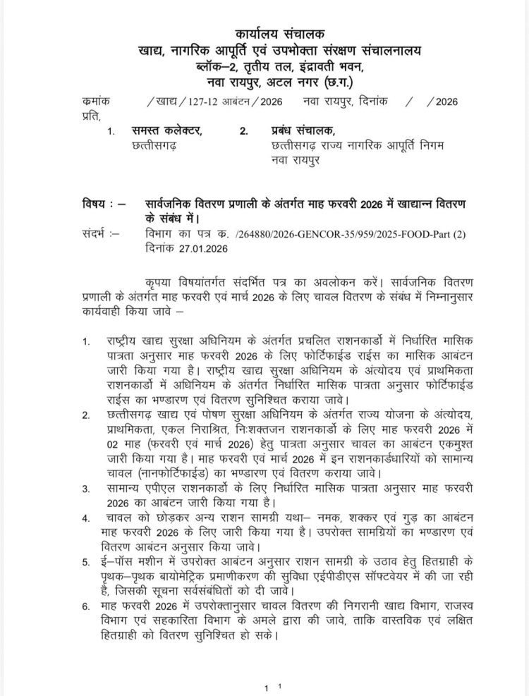 82 लाख परिवारों को बड़ी राहत; फरवरी में ही मिलेगा 2 महीने का राशन, सरकार ने जारी किए निर्देश