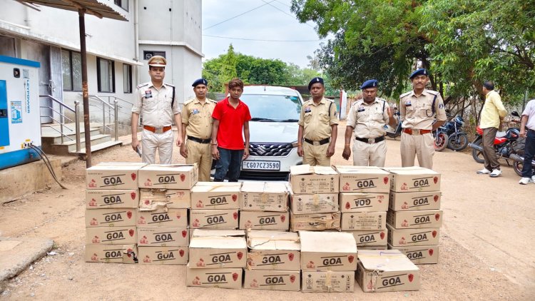 'उजियारा अभियान' के तहत कांकेर पुलिस की बड़ी कामयाबी: भिलाई का शातिर तस्कर अंतागढ़ में गिरफ्तार, ₹10.65 लाख की शराब और कार जब्त