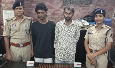थाना खम्हारडीह क्षेत्रांतर्गत चण्डी नगर स्थित गदयाही मंदिर पास प्रतिबंधित नशीली टेबलेट के साथ पकड़ा गया दोनों आरोपियों को।