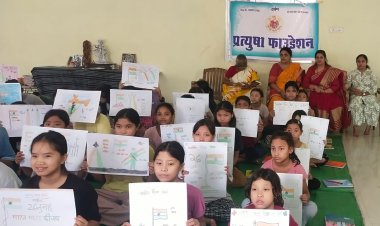 कारगिल विजय दिवस पर शबरी कन्या आश्रम में चित्रकला प्रतियोगिता, बच्चों में जगाया देशभक्ति का जज्बा